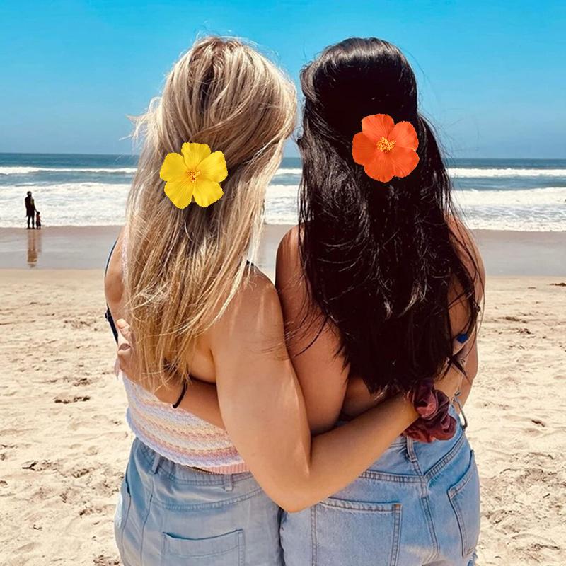 5/10Pcs Hawaiian Hibiscus Flower Summer Tropical Beach Birthday Party Table Decoration DIY Hair Decor Wedding Artificial Flowers