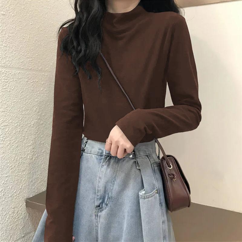 Women's Mid Neck Warm Base Shirt For Autumn And Winter
