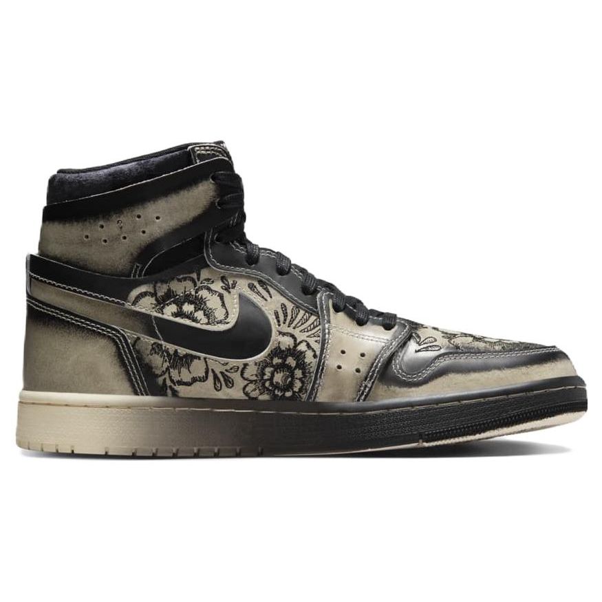 Pánské tenisky Air Jordan 1 High Zoom Comfort 2 Día De Muertos Krémová Černá Bledě-slonová kost FQ8155-010