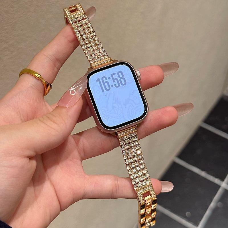Full Diamond Smartwatch Strap for Apple watch Band 42 46 49 45 44 38 40mm Jewelry Metal Watch Bracelet for iWatch S10 9 8 7 6 5