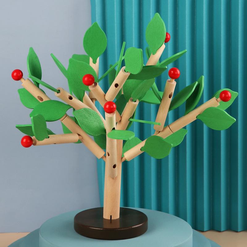 

Wooden Montessori 3D Interlocking Tree Building Blocks for Early Education