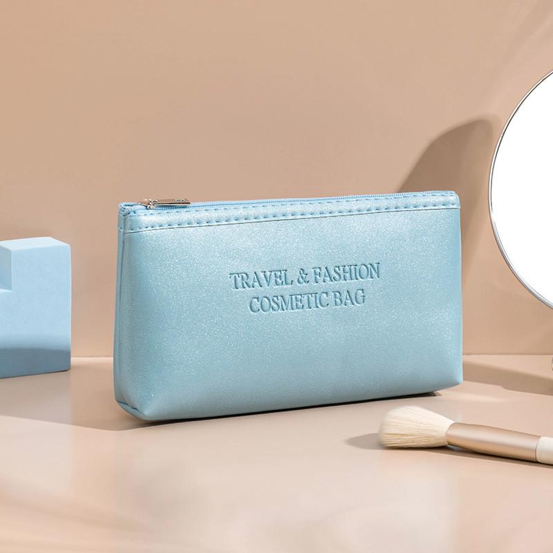 Modern Minimalist Pu Makeup Bag With Waterproof Design For Travel And Storage