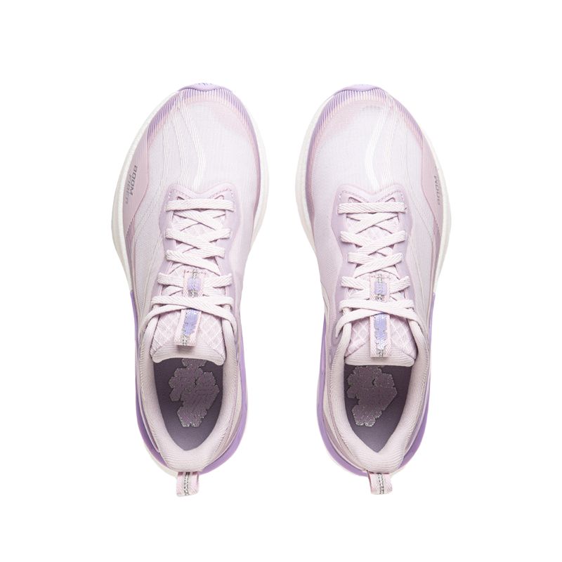 Li Ning Kids Chitu 8 Pro Comfortable Fashionable Simple Running Shoes Kids Running Shoes Light-Mist-Purple Rose-Purple YKFV130-2