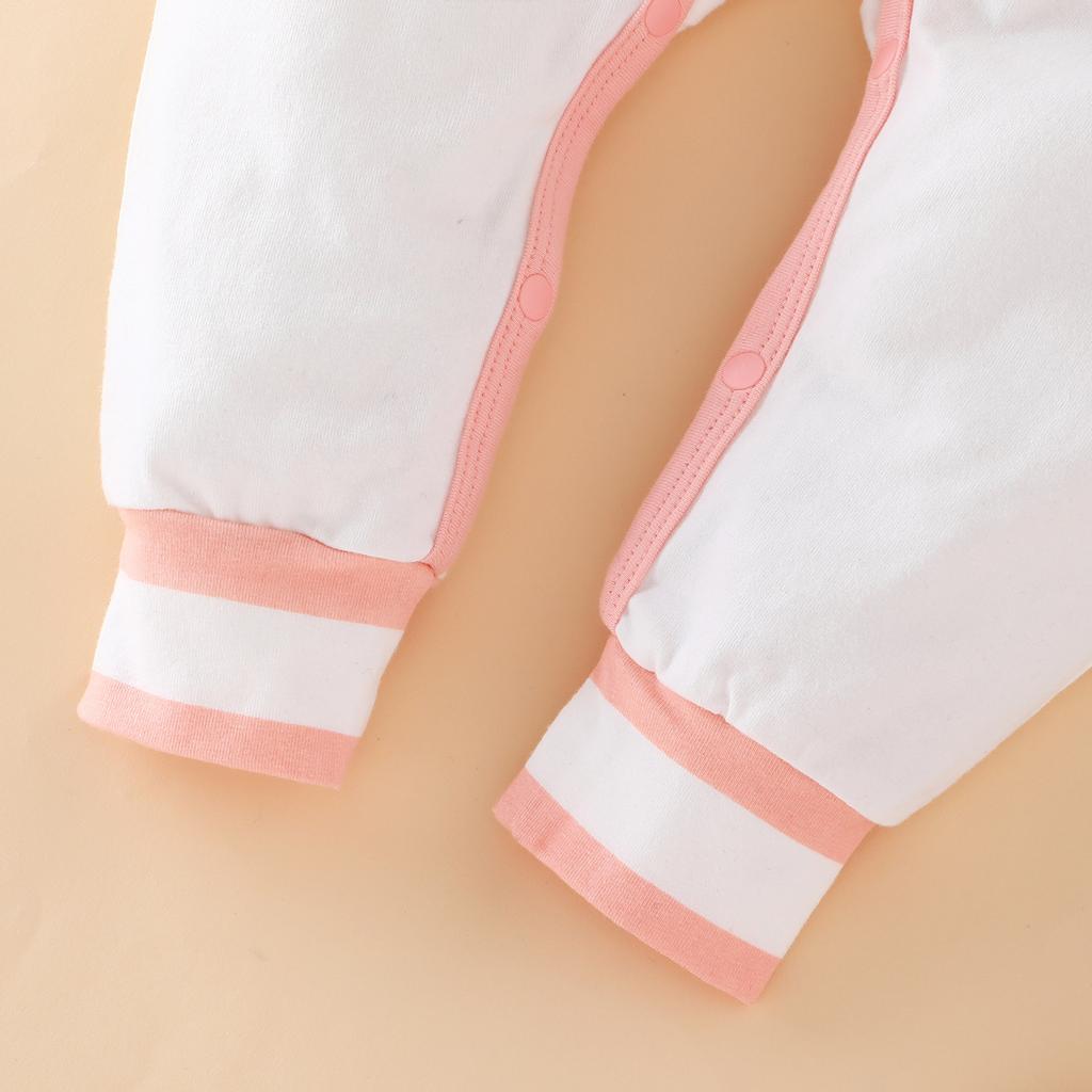 Newborn Infant Baby Easter Patchwork Striped Bunny Print Romper Jumpsuit Set