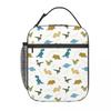 Cartoon Light Color Dinosaur Pattern Insulated Lunch Bag for Women Kids Leakproof Food Boxes Thermal Lunch Box Tote