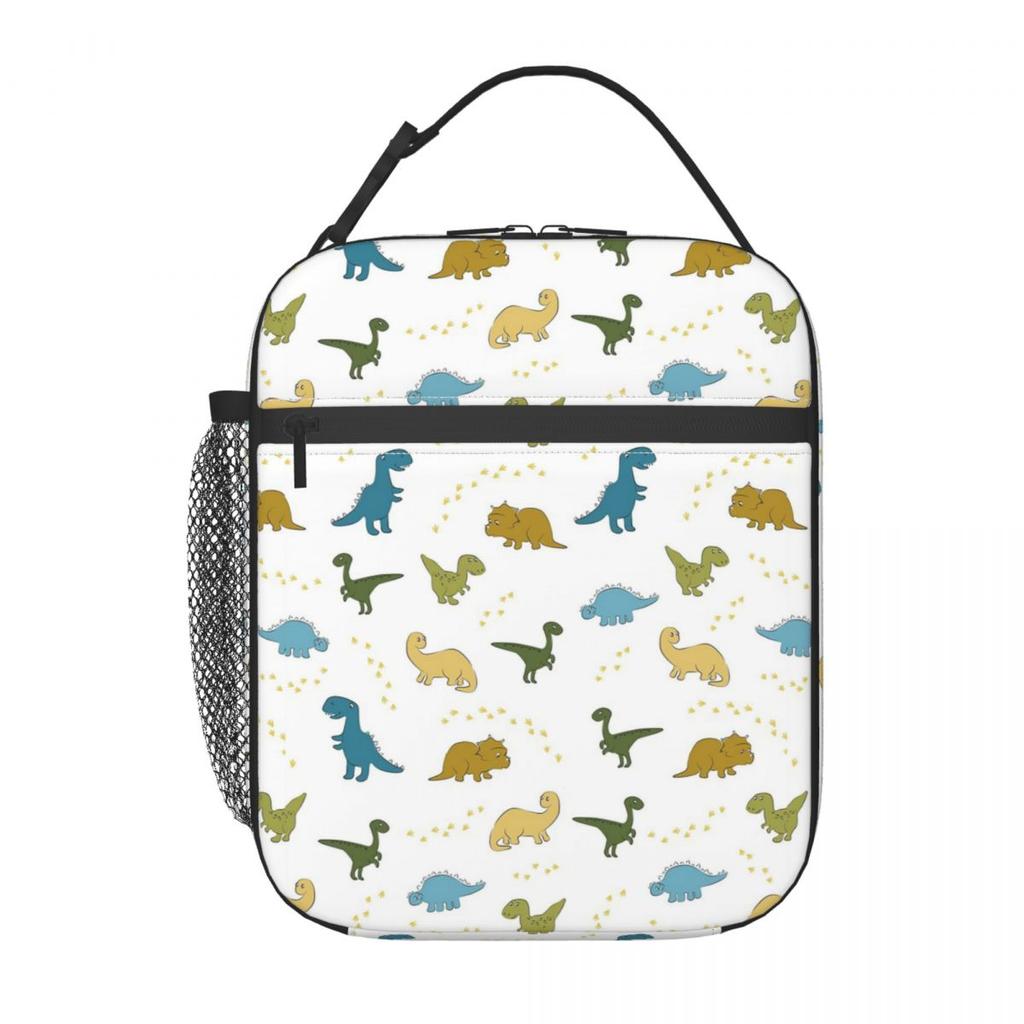 Cartoon Light Color Dinosaur Pattern Insulated Lunch Bag for Women Kids Leakproof Food Boxes Thermal Lunch Box Tote
