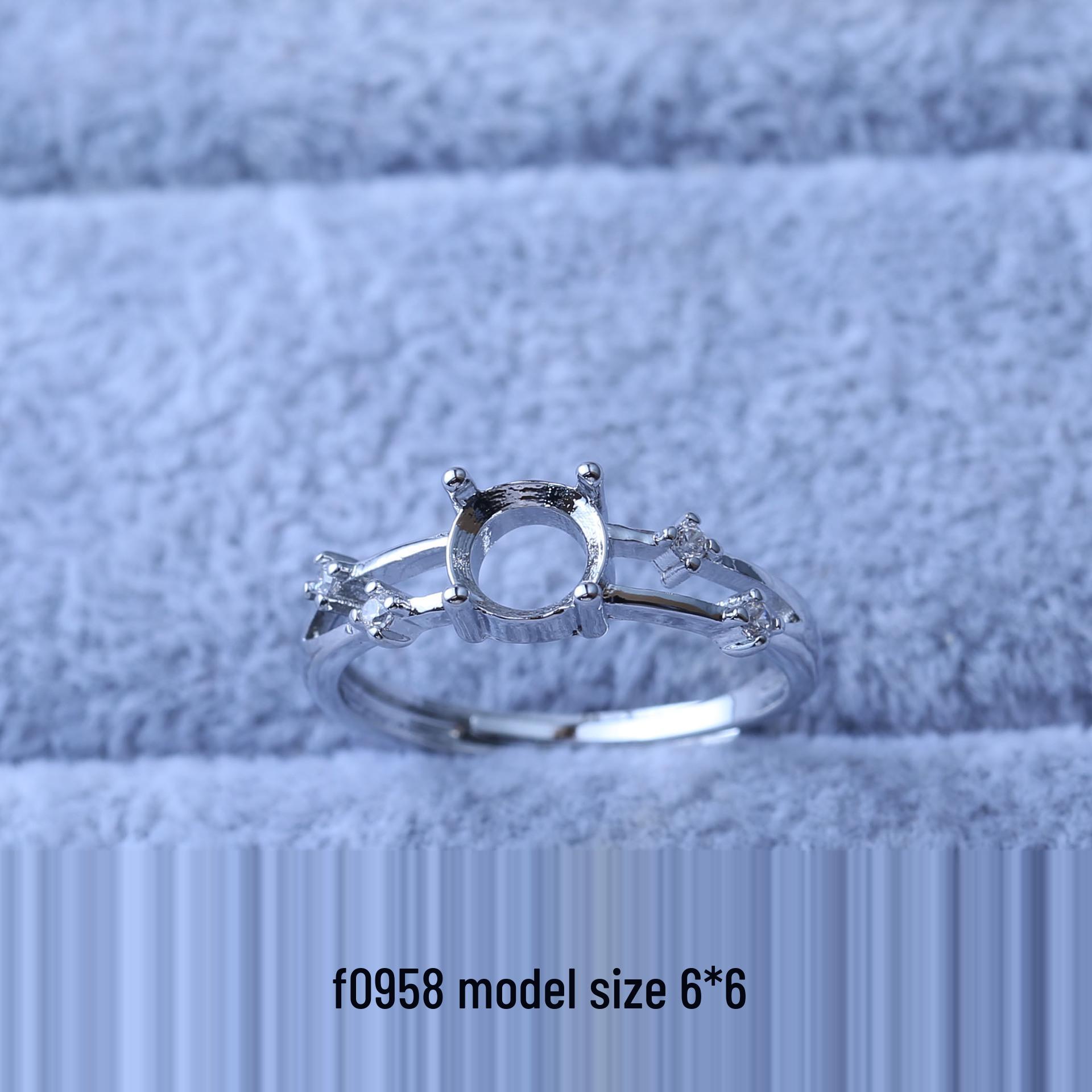 

Покрытое серебром регулируемое кольцо-снежинка с бриллиантами, женское модное