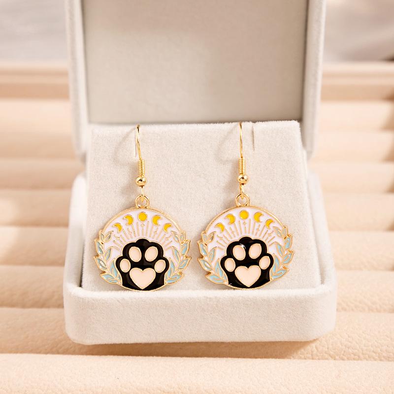 Fashion Cute Fox Koi Cat Rabbit Earrings for Women Girls Sweet Cartoon Enamel Painted Animal Earrings Jewelry Gift