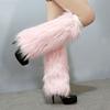 Plush Leg Warmers for Women Soft Furry Boot Toppers Ribbed Elastic Top Fuzzy Leg Covers Winter Accessory Party Costume