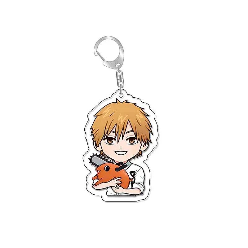 Anime Chainsaw Man Keychain Pochita Makima Cartoon Acrylic Bag Tag Keyrings Cos Trendy Gift