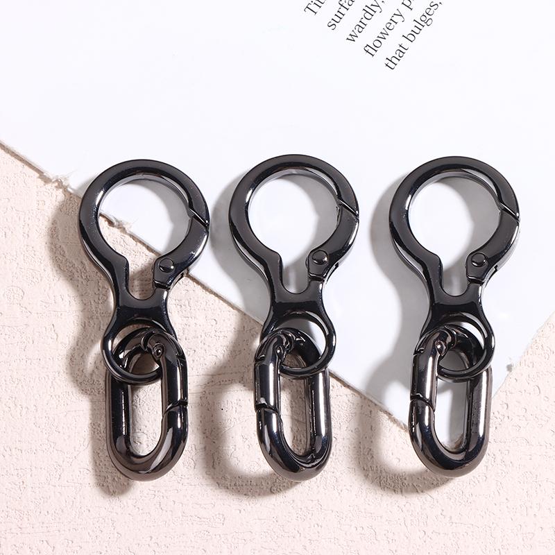 1/3Pcs Double Opening Swivel Clasp Clips Metal Spring Snap Hooks With Key Ring For Diy Keychains Craft Accessories