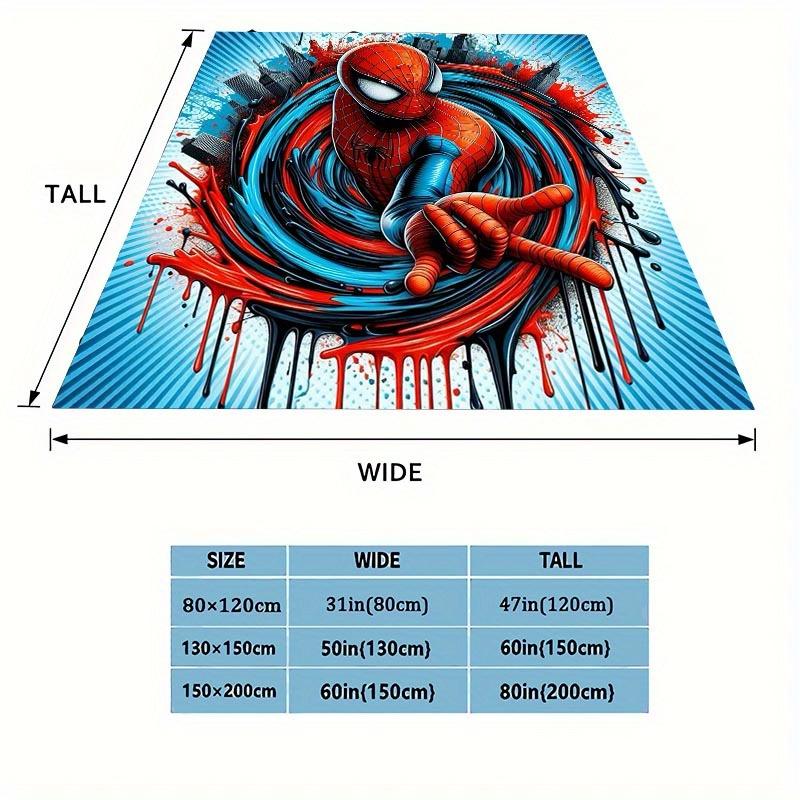 1pc Spider-man Printing Blanket - Soft, All-Season Throw for Living Room, Bedroom,Personalized Gift with Adorable Cartoon Design