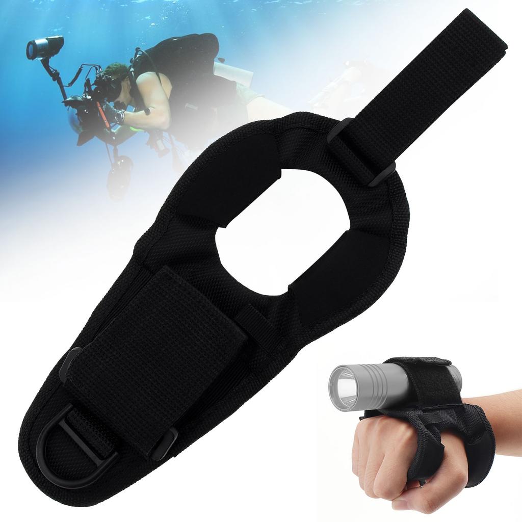 Nylon Universal Adjustable Dive Light Wrist Strap Glove 225x105mm Scuba Diving Heavy Duty Non Slip