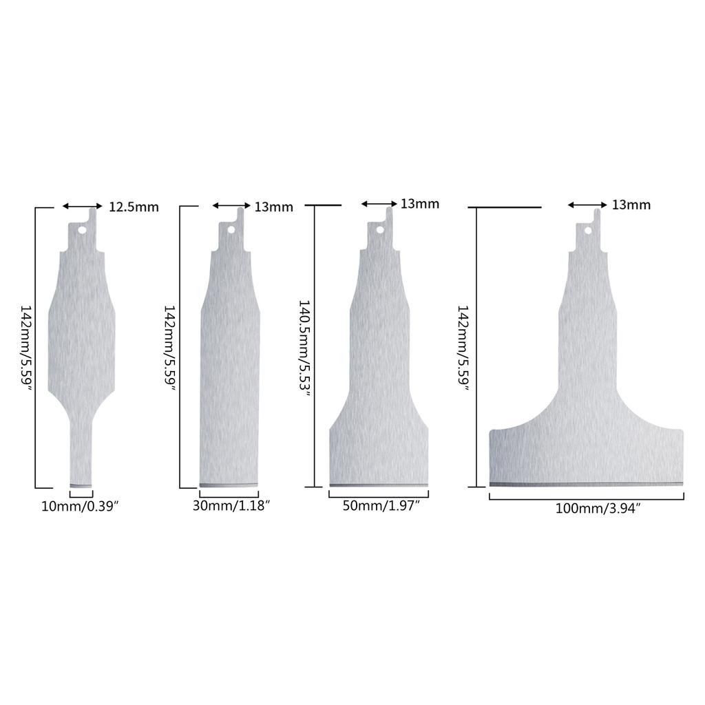 Edelstahl-Stichsäge-Schaberblätter für Fliesenreinigung und Bodenpflege (4-teiliges Set )