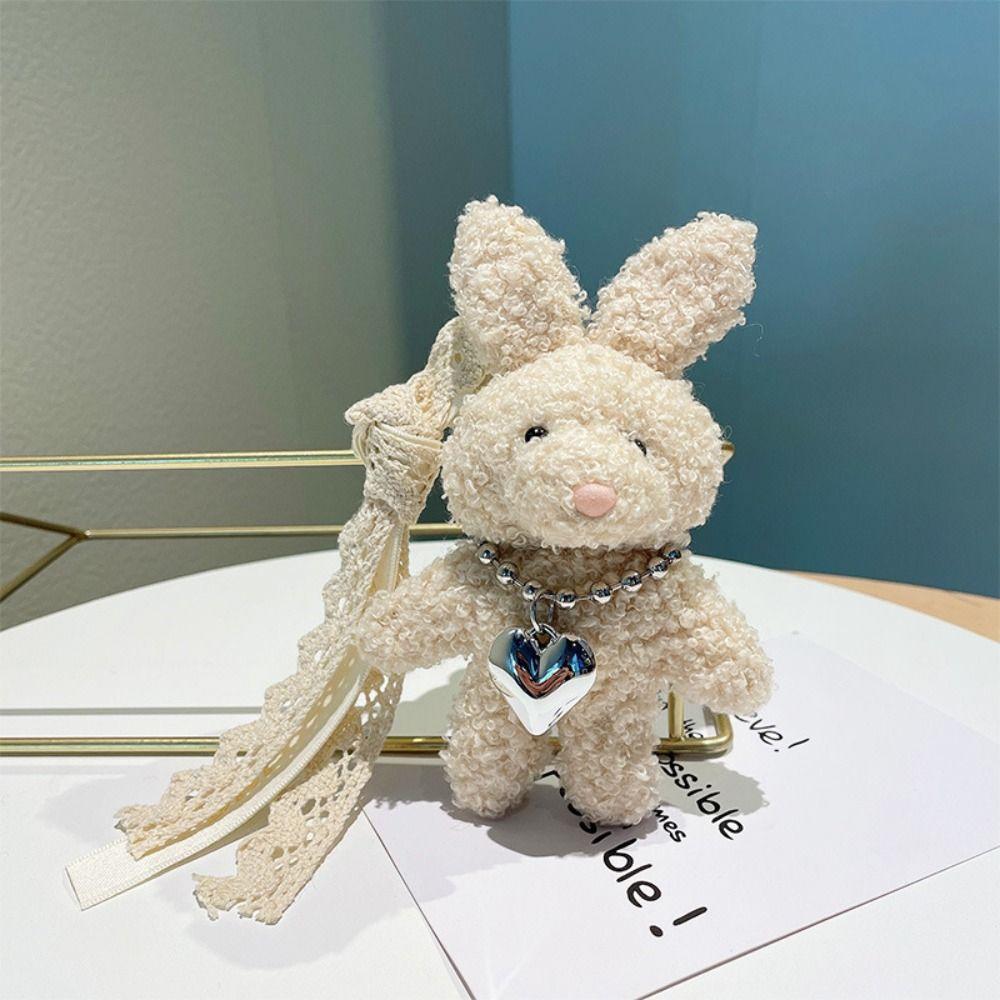 Cute Rabbit Plush Bag Pendant Bow Ribbon Rabbit Plush Doll Rabbit Doll Charm Daily Carry