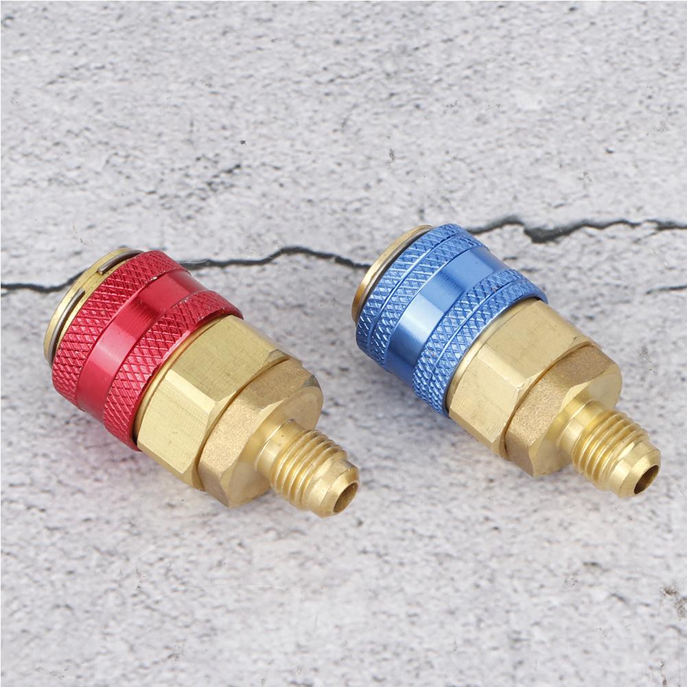 2pcs R134A High Low Pressure Straight Quick Coupler Connector Car AC Refrigerant Adapter