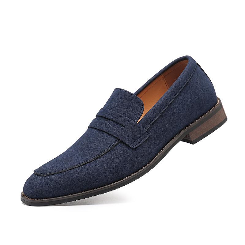 

2561 Лоферы Британские Лоферы Мужские Тренд Повседневные Мужские Туфли Ленивые На Один Педаль Большой Размер 46 синий