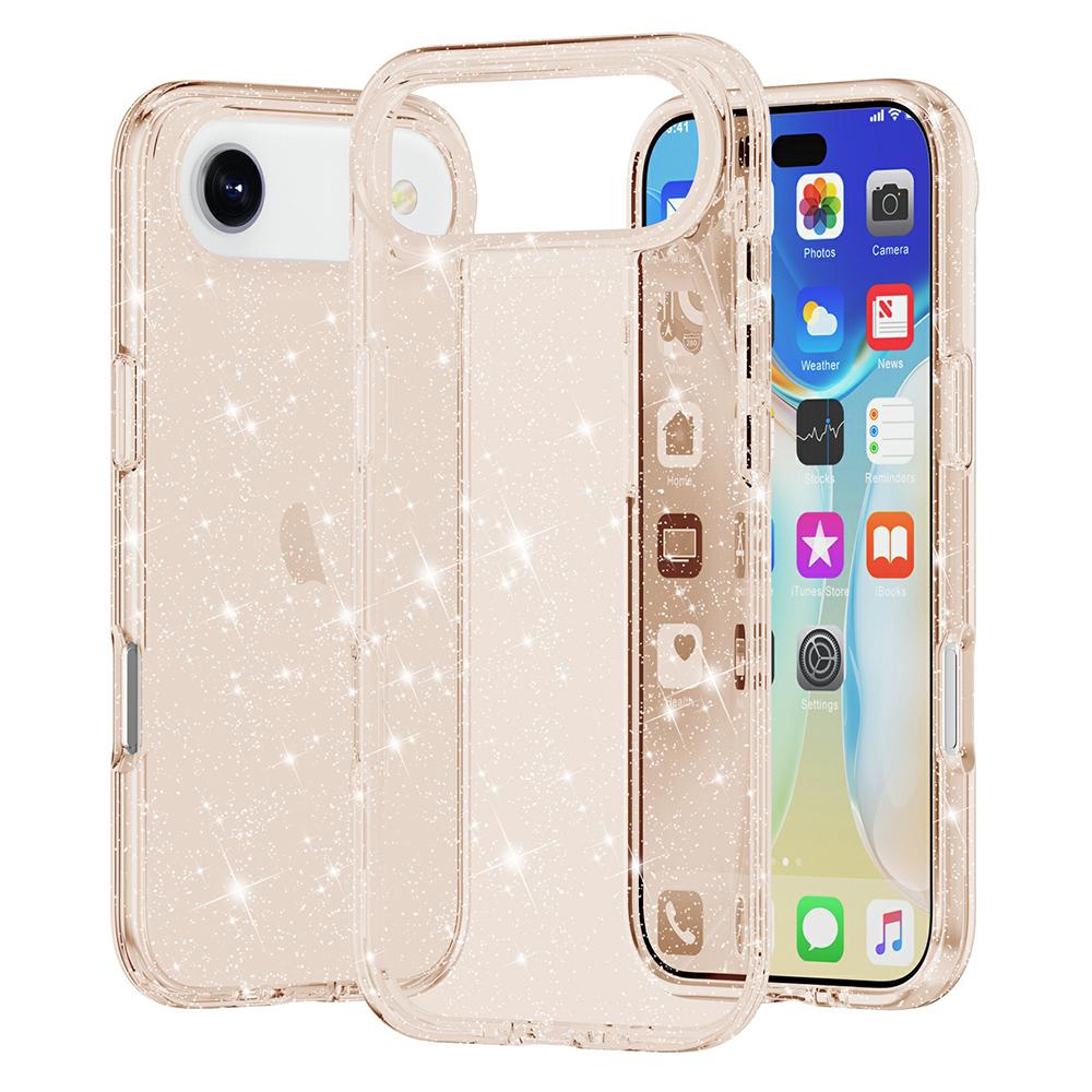 For iPhone 17 Air Case Sparkly Powder Glitter Shiny Soft TPU+Hard PC Back Cover