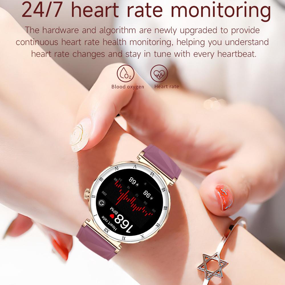Sleep Health Monitor Women Smartwatch Information Push Blue Tooth Call Smart Watch Sports Fitness Music 1.19 Inch Amoled Screen