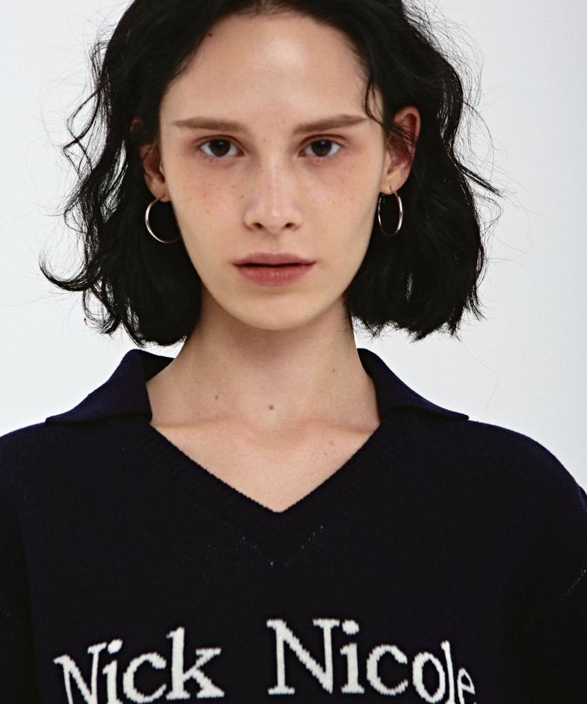 Nigaennikol Nicole Color Block Collar Knit_Navy