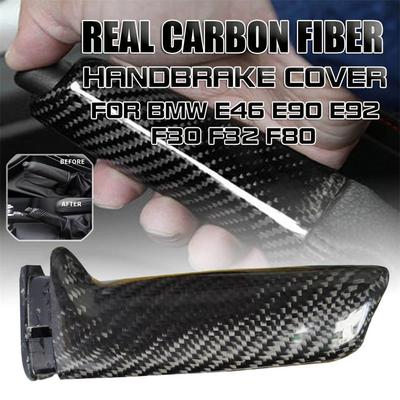Carbon Fiber Handbrake Brake Handle Cover Trim For BMW E46 E90 E92 F30 F32 F80