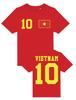 Youth Designz Vietnam Kids Kids Boys T-Shirt with DESIRED NAME + NUMBER Jersey World Cup European Championship Fun