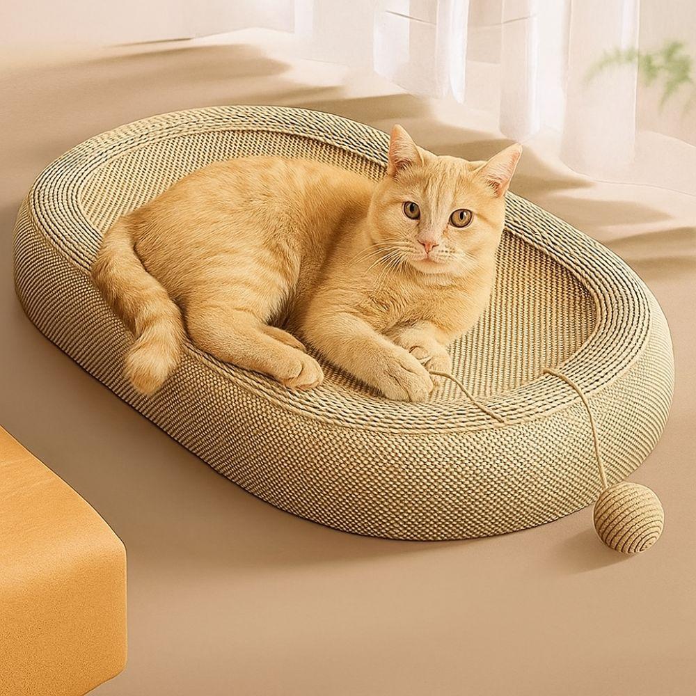 Wear-resistant Cat Paw Board Basin Oval Cat Claw Board Cat Scratching Bed  Sofa Protector