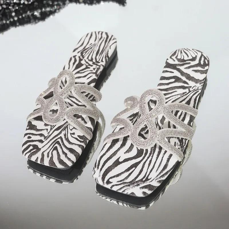 Fashion Shoes for Women 2025 New Open Toe Women's Slippers Fashion Crystal Outdoor Daily Best Seller Summer Plus Size Flat Slippers