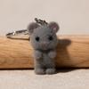 Beflockter Feenmaus-Schlüsselanhänger: Niedliches 3D Tierornament für Taschen