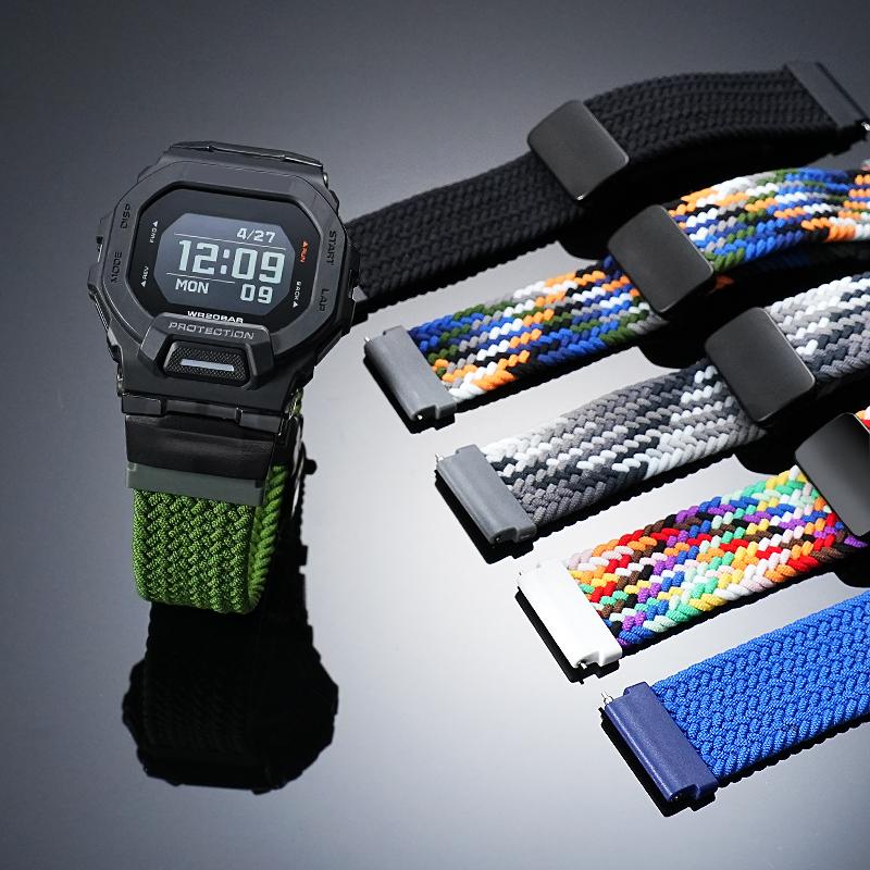 GBD-200 Nylonový řemínek pro Casio G-SHOCK 3506 | Pásek s magnetickou skládací přezkou | GBD-200-1A/RD-4 | Tkaný odolný pánský náramek