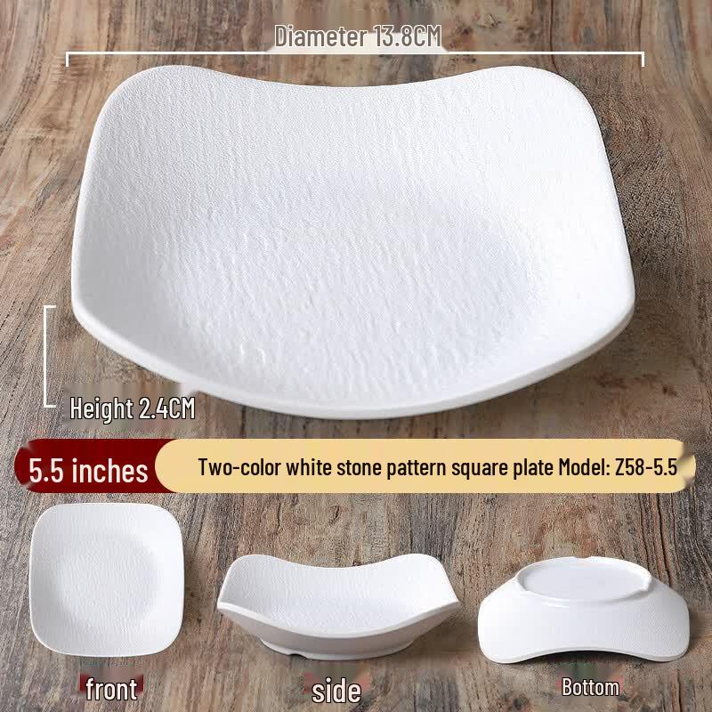 Nordic Style 5.5-inch Square Melamine Snack Plate