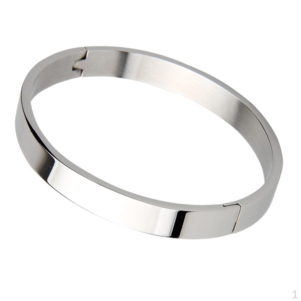 Cuff Bangle High Polished Bracelet Smooth Surface (Black, Silver, Gold, Rose Gold)