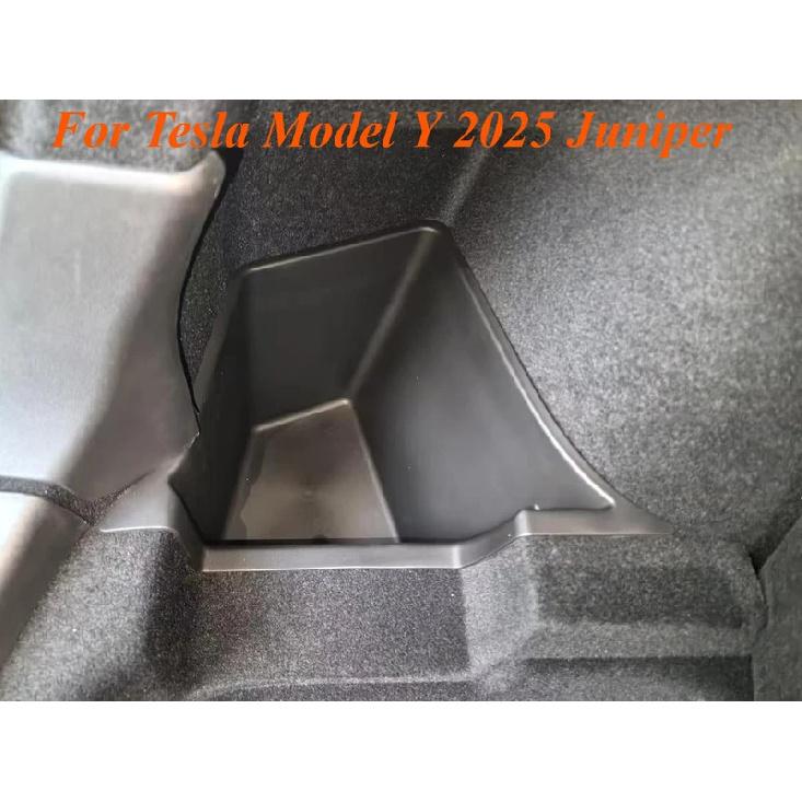 Trunk Organizer Launch Refresh 2025 Rear Trunk Storage B Side Box Organiser For Tesla Model Y Juniper TPE Accessories