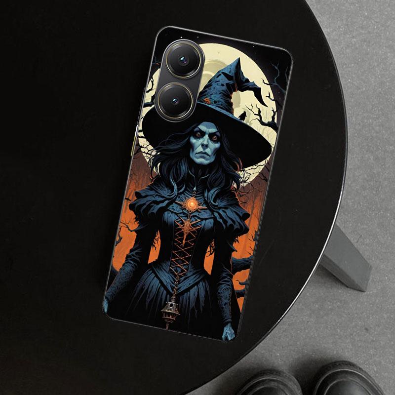 Halloween Moon Witch Horror Phone Case Cover for Xiaomi Poco X6 X5 X7 Pro F7 Ultra Redmi 15C 15 13C 13 12C 12 10C 10 10A 9C 9A 9