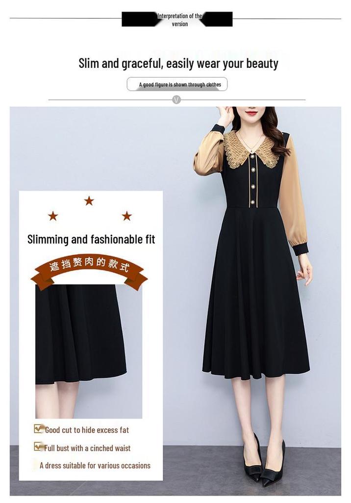 Trendy Slim-Fit Mid-Length Plus-Size Long-Sleeved Dress for Women