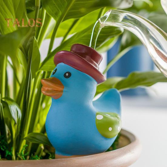 4 Pcs Duck Shaped Self-Watering Spikes Ceramic Watering Globe Automatic Penetrating Waterer for Potted Plants Garden Plants