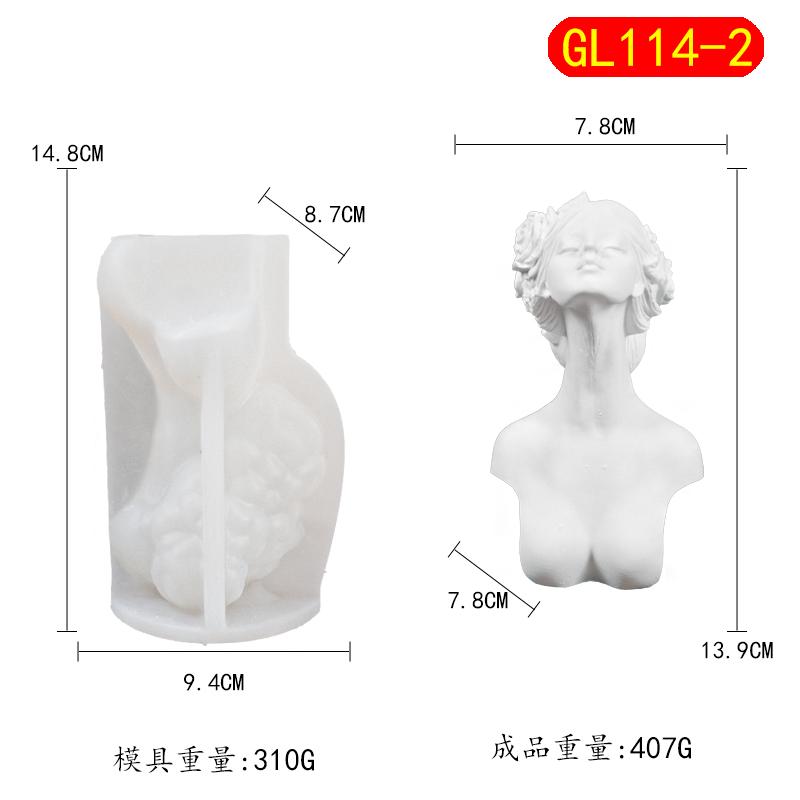 15cm Big Beautiful Goddess Lady Gypsum silicone mold Angel Girl Women Bust Statue Candle Silicone Mold Female Figures Resin mold