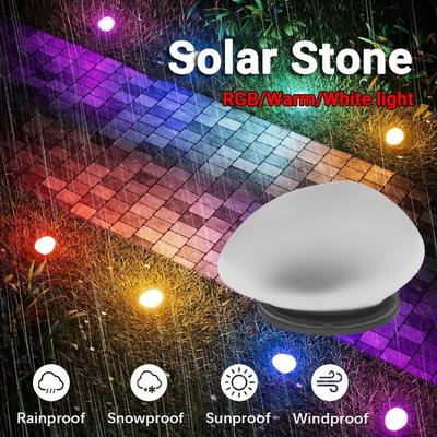 Lampe Solaire Forme Pavé Économie d'Énergie Étanche Extérieure Lampe Galet Solaire Sans Fil LED Lumière Solaire Jardin