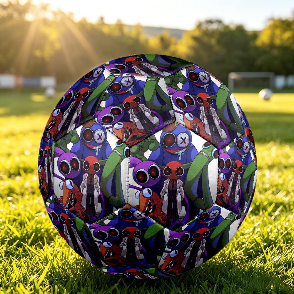 Size 5 Football Rainbow Friends Pattern, Wear‑Resistant Soccer Ball for Match Training Daily Sports Play