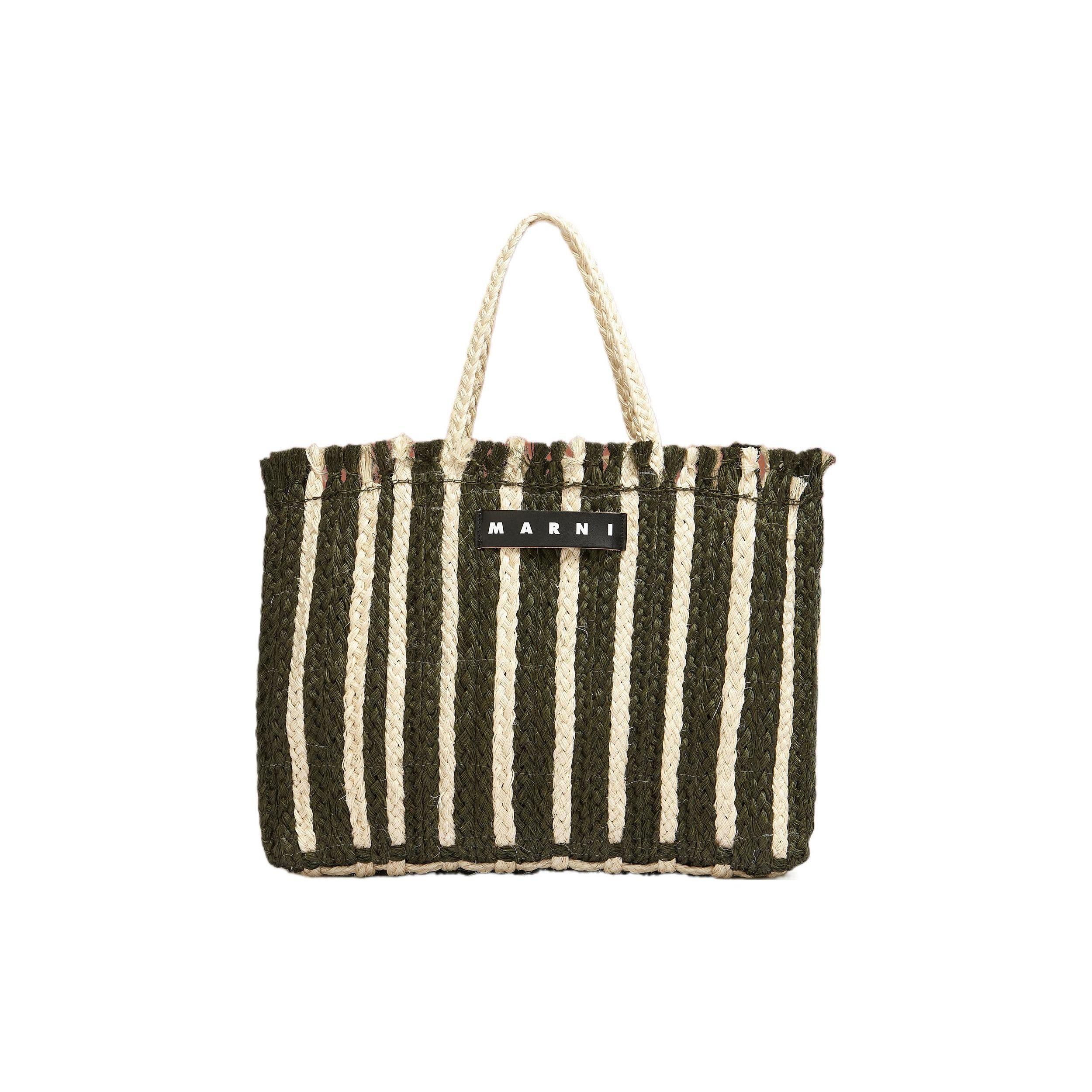 

Marni Market Portable Logo Woven Natural Fiber Tote Bag Women Tote Green SHMH0072A0RF083STV60 Basic Set (Bag+Dust Bag)