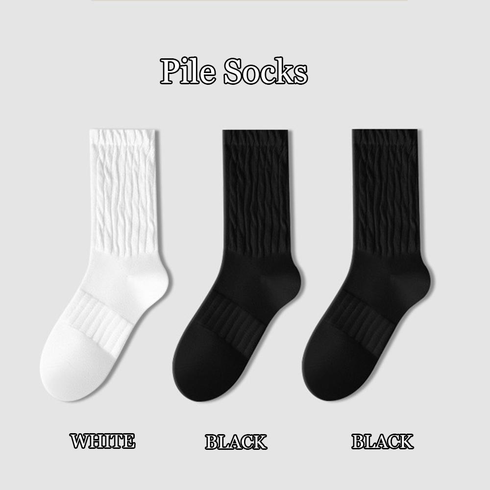 3 Pary Vintage Bawełnianych Skarpet, Damskie Skarpety Dzianinowe Skarpety Sportowe Grube Długie Skarpety Frotte, ze Skórzanymi Czółenkami Trampkami Butami na Deskę