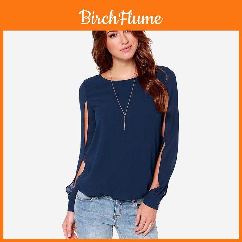 Premium Quality Women's Long Sleeve Cold Shoulder Fashion Loose Shirt Tops In Vibrant Colors