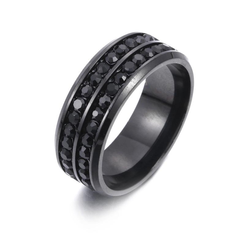 Titanium Steel Couple Ring Zircon Decor Simple Fashion Party Finger Accessories Birthday Gift For Young Girls