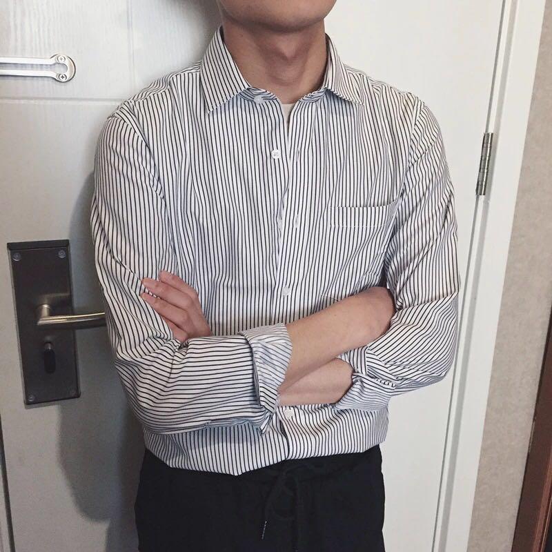 

New Korean Slim Striped Long-sleeve Shirt Men Casual Retro Square Collar Loose Large Size Trend 5XL синій