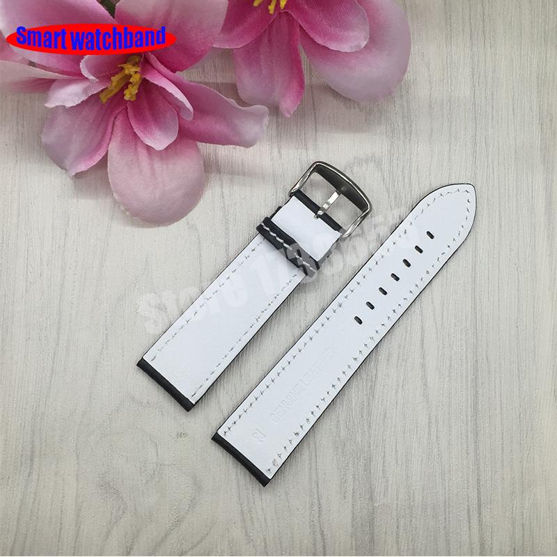 18mm 20mm 22mm 24mm Black Red Stitching Carbon Fiber Leather Watch Band Strap Sport