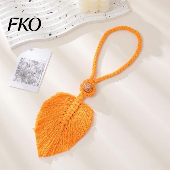 Hand-Knotted Curtain Strap Braided Leaf Tieback, Boho Cotton Rope Holder, Fringe Living Room Tieback Edge Knotted Draperies Holder for Bedroom