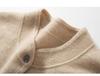 Women's 100% Pure Cashmere Button-Up Shoulder Warmer - Soft, Smooth, Solid Color Knit for Autumn & Winter with Half-High Collar