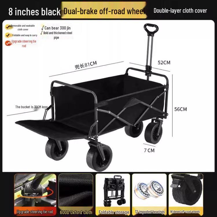 Foldable Outdoor Camping & Picnic Stroller with Large Handle
