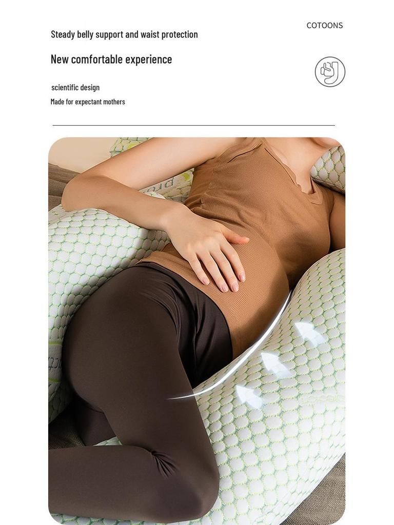 Multifunctional U-Shaped Maternity Body Pillow with Removable Waist Support