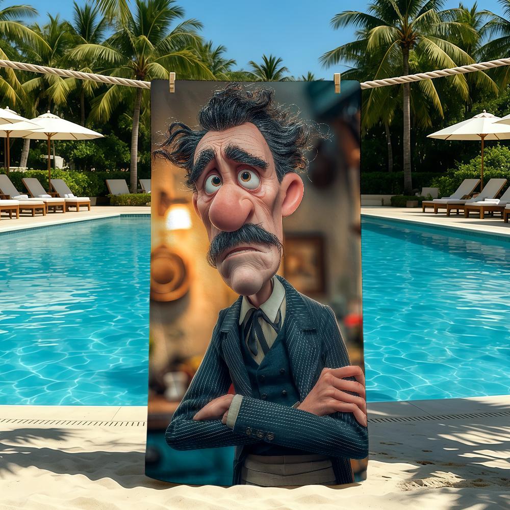 Cartoon Handdoek Oude Voor Buiten Kamperen Strandhanddoek Man Super Grappig Absorberend Sneldrogend Zomer Handdoek STJ90x180CM